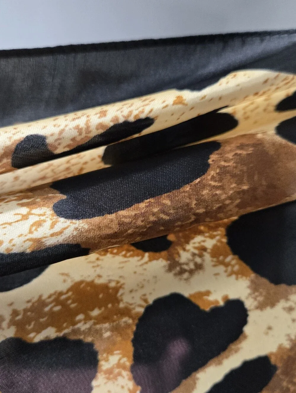 Scarf - Brown / Black Cheetah, 100% Feels Like Silk